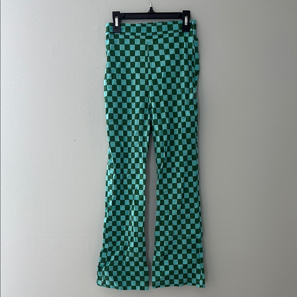 Beginning Boutique check flare capris